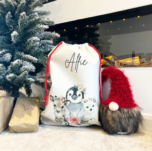 SANTA SACK TRIO OF ANIMALS