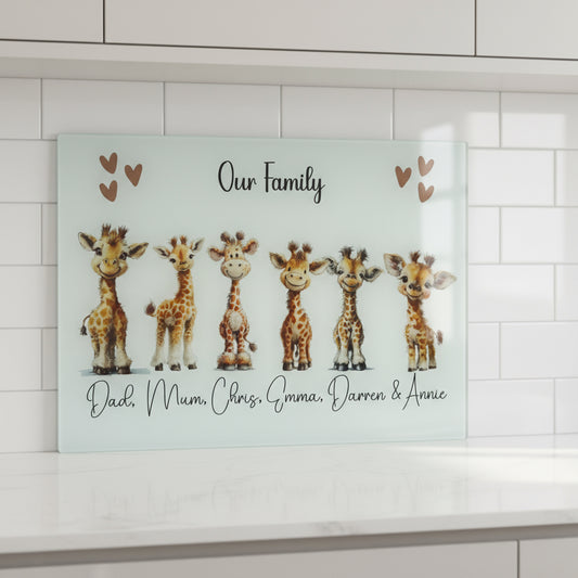 Family Giraffe - A3 Splashback / Choppingboard