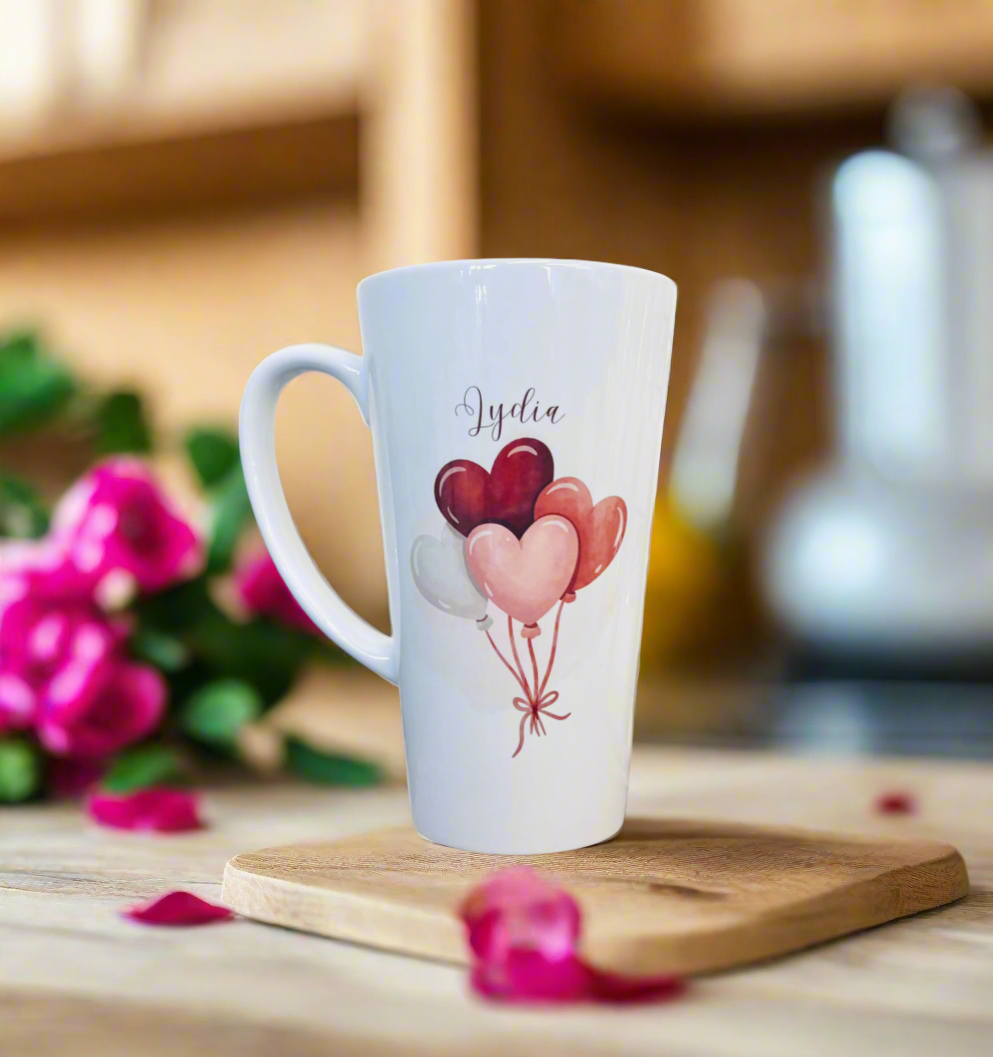 New Love Heart Balloons Latte Ceramic Mug 17oz  inc Box
