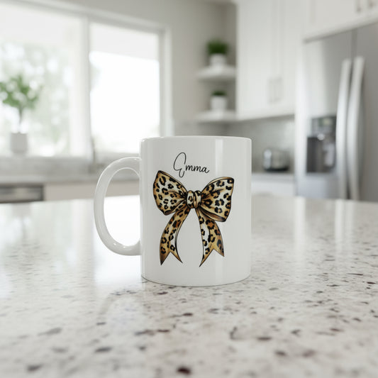Leopard Print Bow 11oz Mug
