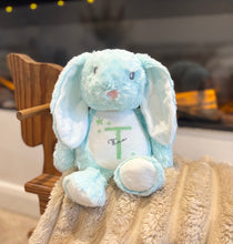 Blue Floppy Rabbit Plush with Initial & Name