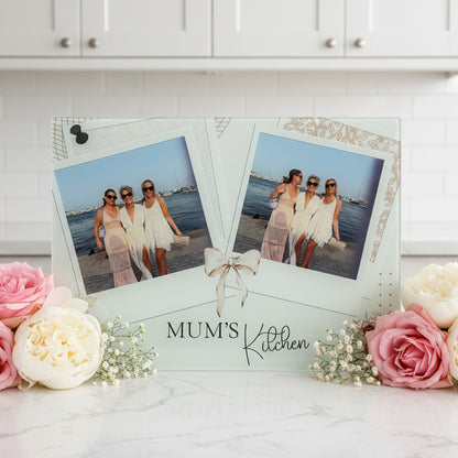 2 Photo Chopping Board with bows and flowers