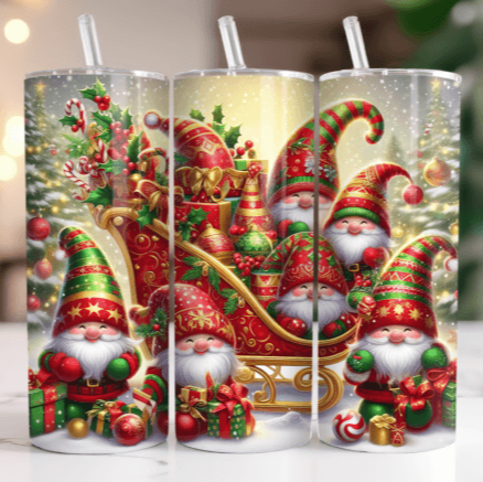 Gonk Elves Christmas Skinny Tumbler 600ml