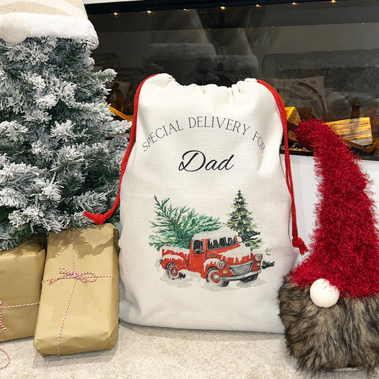 Santa Sack Red Christmas Truck