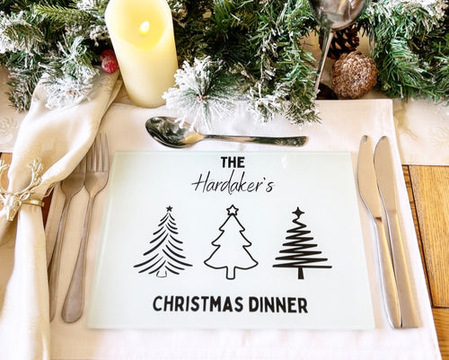 Christmas Table Placemat (Black trees)