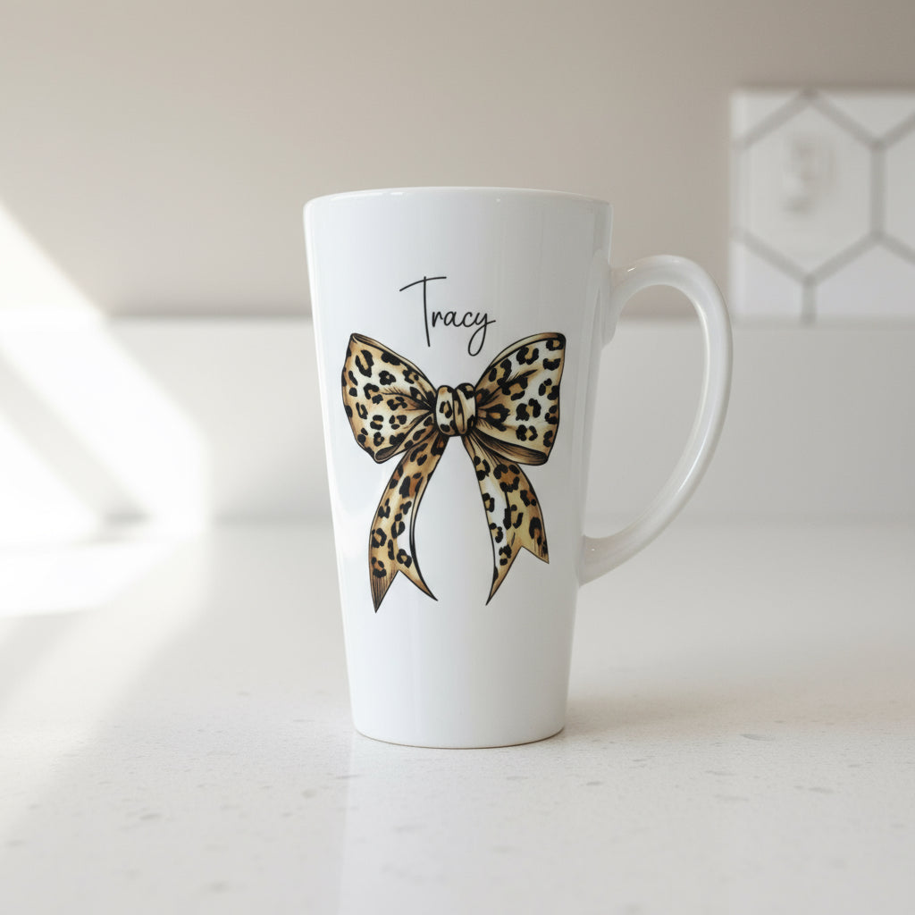 Leopard Print Latte Ceramic Mug 17oz inc Box