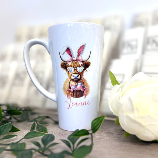 New Latte Ceramic Mug 17oz Baby Highland Cow Easter inc Box