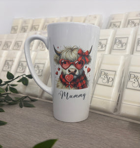 Latte mug -Highland Cow - Mummy (duplicated font)