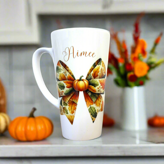 Autumnal Pumpkin Bow Latte 17oz Latte Mug