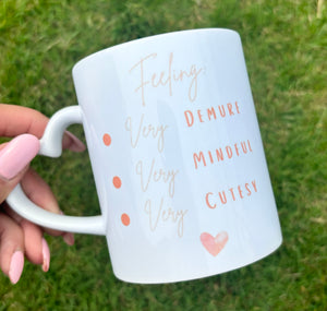 Very Demure Love heart handle Mug