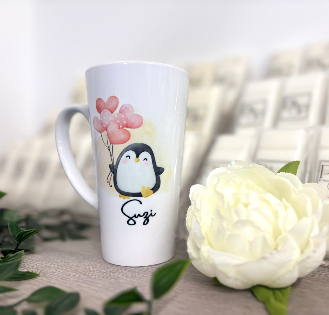 New Latte Ceramic Mug 17oz Penguin inc Box