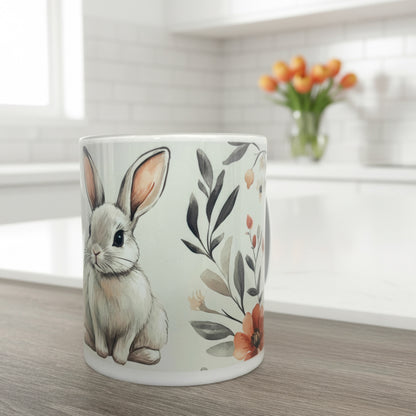 Bunny Grey Handle Mug