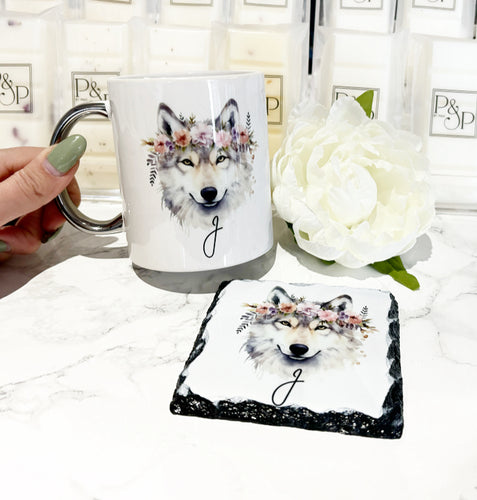 Wolf Mug and Coaster Set