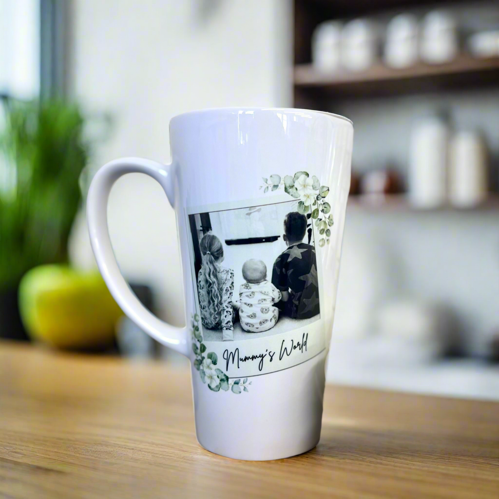 New Latte Ceramic Photo Mug 17oz inc Box