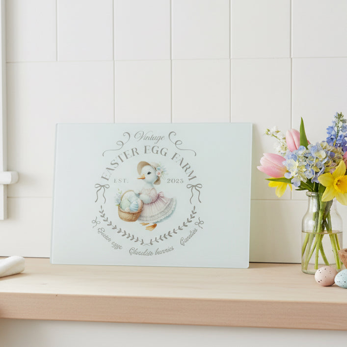 Vintage Spring Duck Chopping Board A3