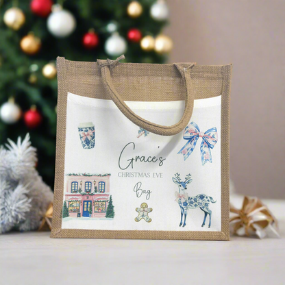 Pre order: Christmas Eve Tote Bag - Preppy Christmas