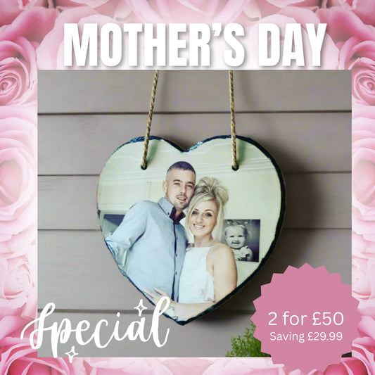 Gloss Heart Hanging Slate (19cm)