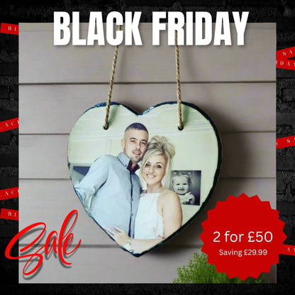 Gloss Heart Hanging Slate (19cm)