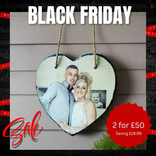 Gloss Heart Hanging Slate (19cm)