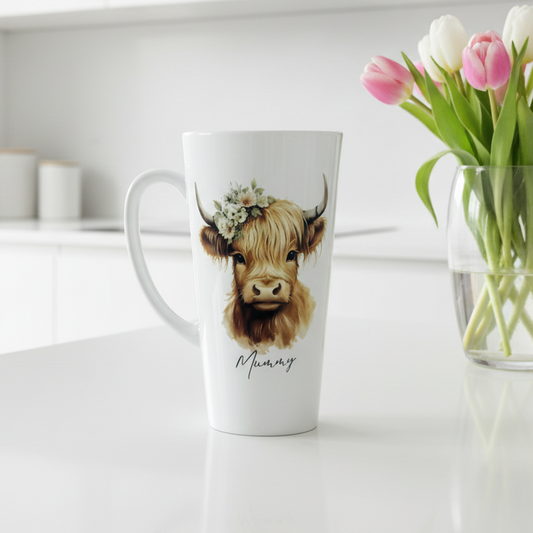 Sage Green Highland Cow Latte