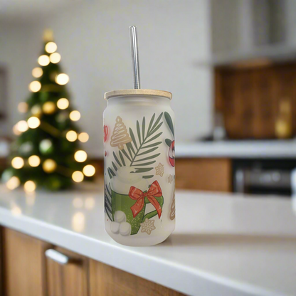 Gingerbread Glass Can 18oz Tumbler