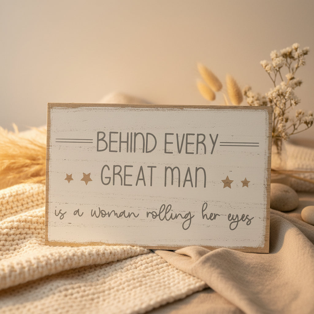 Behind every great man- Hanging Plaque