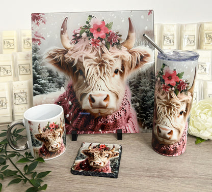 Highland Cow Bundle (Splashback, Tumbler & Mug and Coaster)