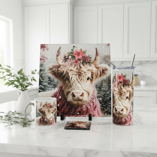 Highland Cow Bundle (Splashback, Tumbler & Mug and Coaster)