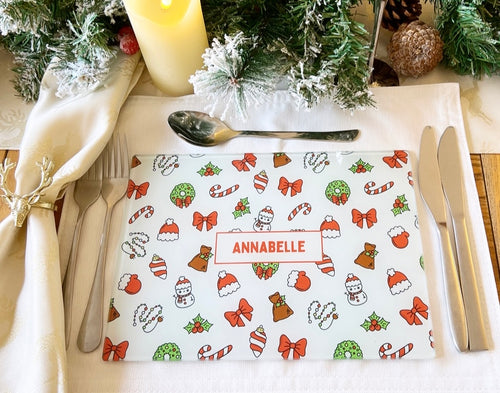 Christmas Table Placemat (Red Print)