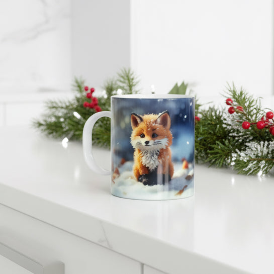 Plastic/ Polymere Mug Christmas Fox Designs