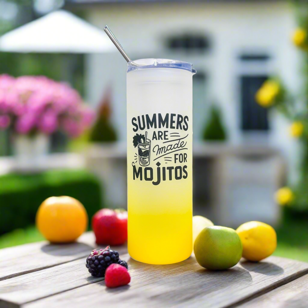 Cocktail Tall Neon Skinny Glass Tumbler 25oz