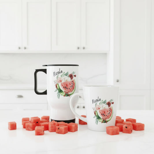 Watermelon Travel Mug 14oz and Mini Latte Bundle