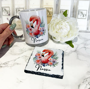 Flamingo Mug and Coaster Set