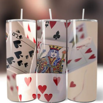 Red and Black Playing Cards Tumbler
