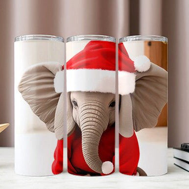 Elephant Christmas Skinny Tumbler 600ml