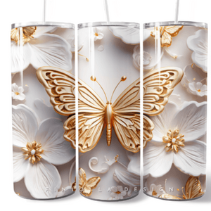 Gold Butterfly Tumbler