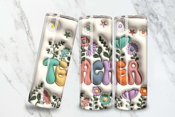 Teacher Tumbler Bubble Font