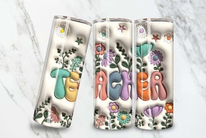 Teacher Tumbler Bubble Font