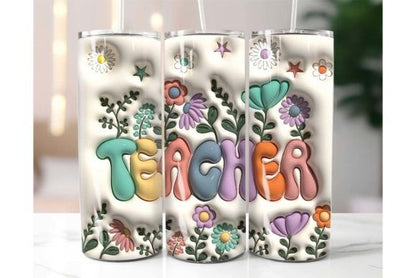 Teacher Tumbler Bubble Font