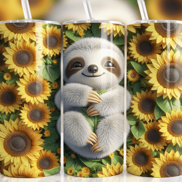 Sunflower Sloth Tumbler