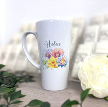 New Latte Ceramic Mug Flower 17oz inc Box