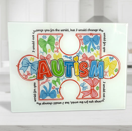 Autism Bow Chopping Board A3