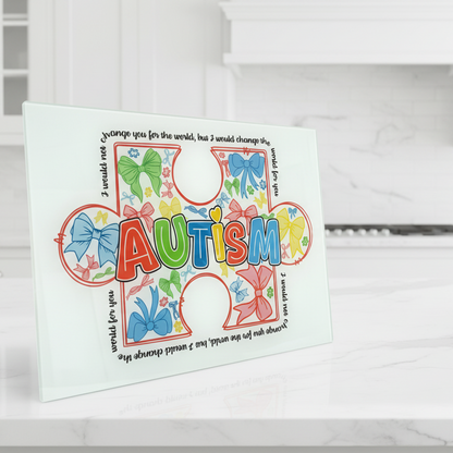 Autism Bow Chopping Board A3