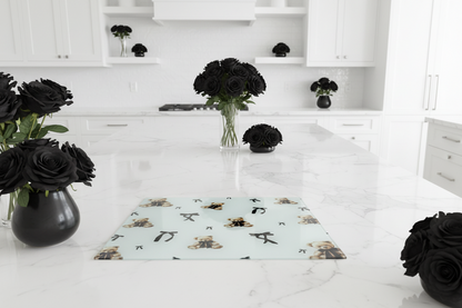 Teddy Bear Black Bow Chopping Board 30cm