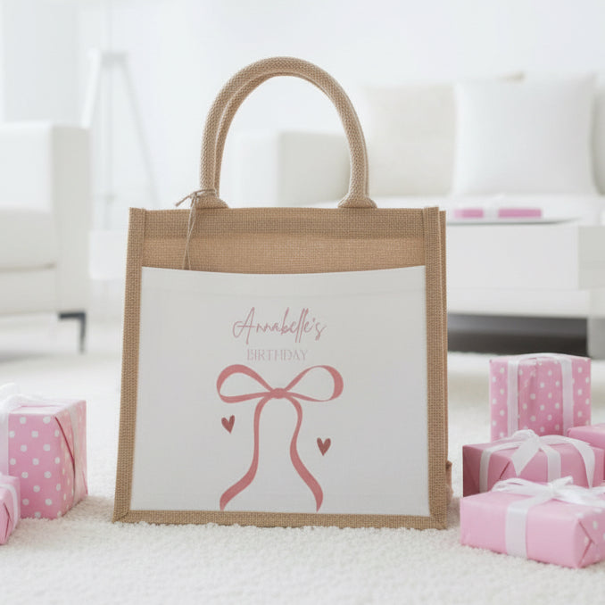 Pink Bow Birthday Sack