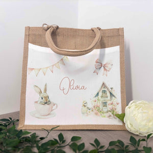 Easter Rabbit in Teacup Design Tote Bag