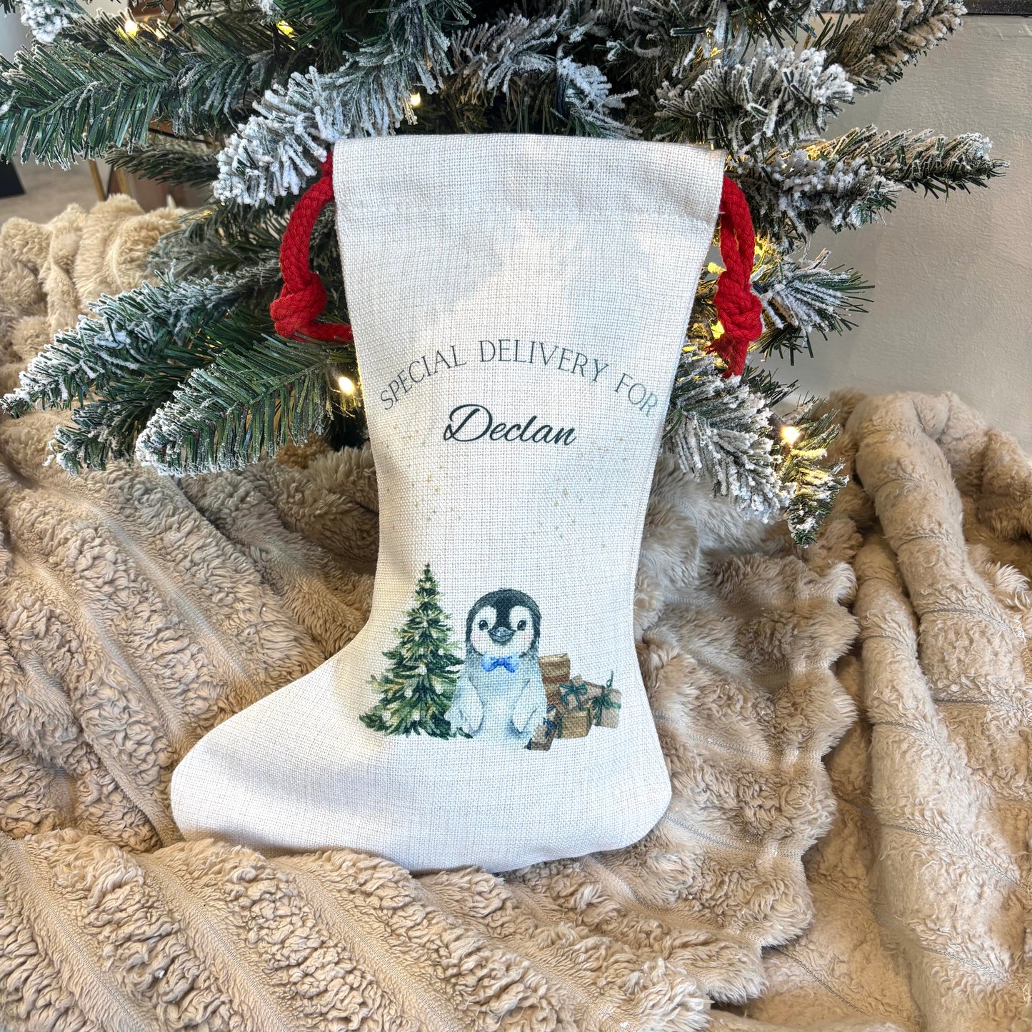 Santa Sack Penguin with Bow tie