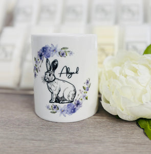 Ceramic Money Box Purple Rabbit Design