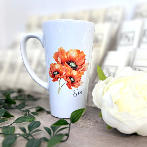 Latte Ceramic Mug 17oz Poppy