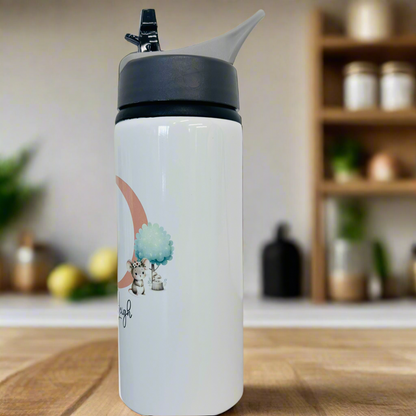 Woodland mouse and squirrel Initial Sports Bottle